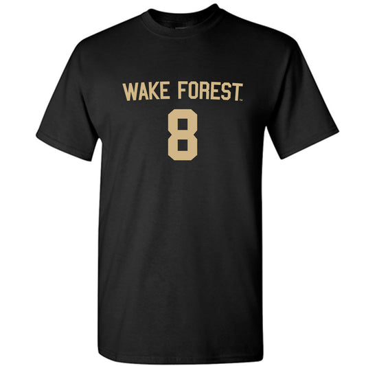 Wake Forest - NCAA Women's Soccer : Kristi Vierra - Black Replica Short Sleeve T-Shirt