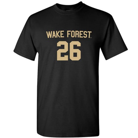 Wake Forest - NCAA Men's Soccer : Colin Thomas - Black Replica Short Sleeve T-Shirt