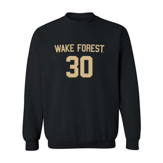 Wake Forest - NCAA Women's Soccer : Anna Swanson - Black Replica Sweatshirt