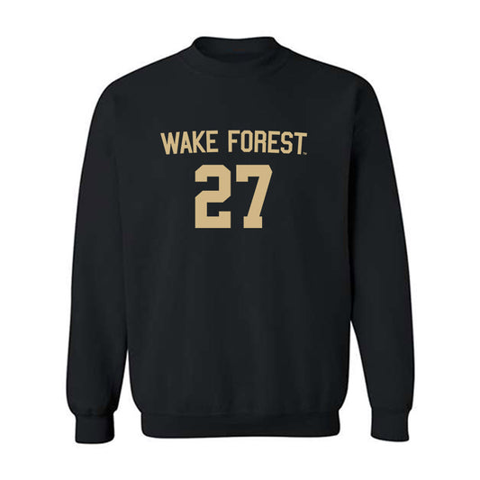 Wake Forest - NCAA Women's Soccer : Nadia DeMarinis - Black Replica Sweatshirt