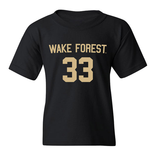 Wake Forest - NCAA Women's Soccer : Abbie Colton - Black Replica Youth T-Shirt