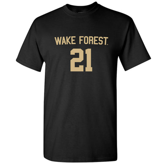 Wake Forest - NCAA Women's Soccer : Baylor Goldthwaite - Black Replica Short Sleeve T-Shirt