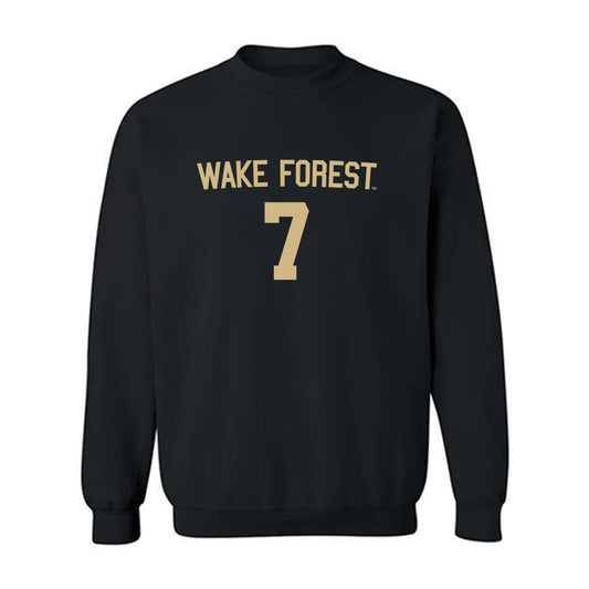 Wake Forest - NCAA Men's Soccer : Nico Rabiu - Black Replica Sweatshirt