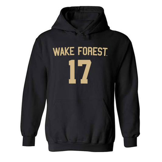 Wake Forest - NCAA Women's Soccer : Tyla Ochoa - Black Replica Hooded Sweatshirt