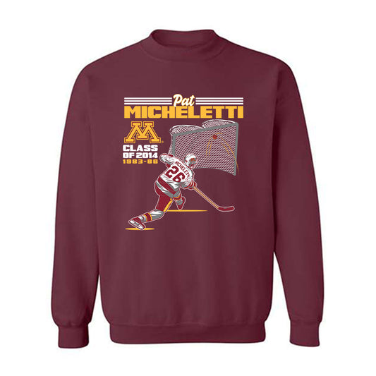 Minnesota - NCAA Men's Ice Hockey : Pat Micheletti - Crewneck Sweatshirt Individual Caricature