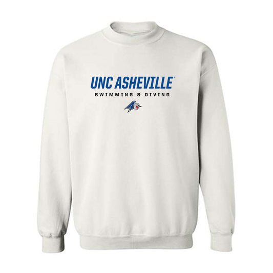 UNC Asheville - NCAA Women's Swimming & Diving : Rose Sciaudone -  White Classic Sweatshirt