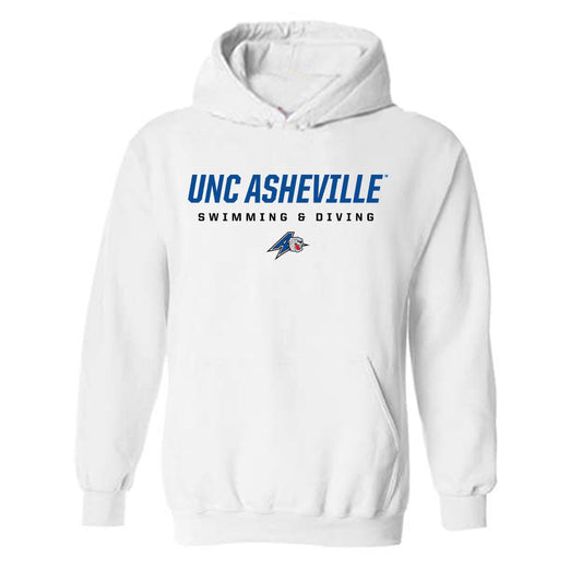 UNC Asheville - NCAA Women's Swimming & Diving : Haley Fein -  White Classic Hooded Sweatshirt