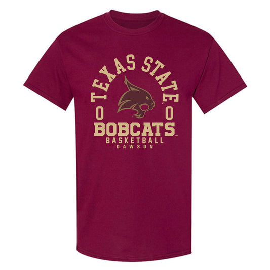 Texas State - NCAA Men's Basketball : Dylan Dawson - T-Shirt Maroon Classic Fashion