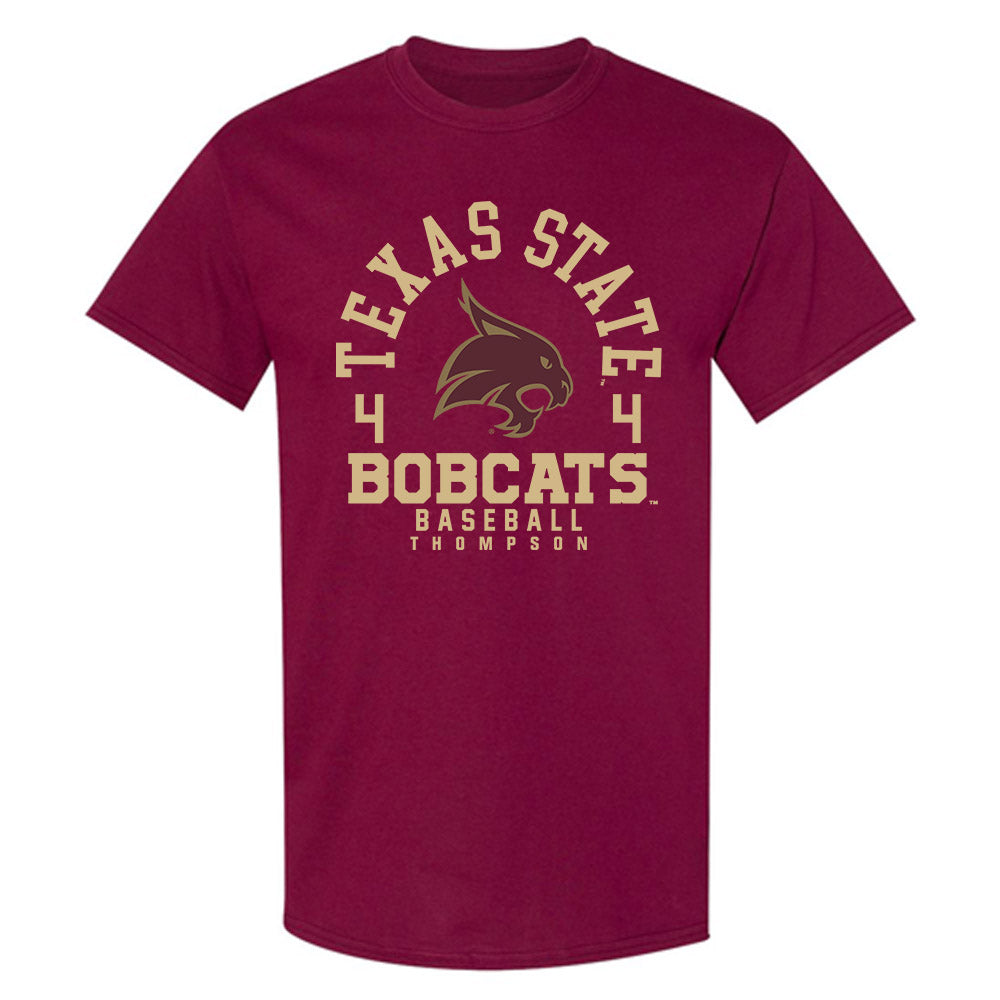 Texas State - NCAA Baseball : Cam Thompson - T-Shirt Maroon Classic Fashion