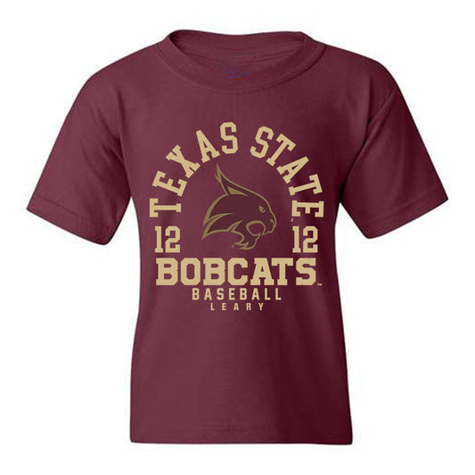 Texas State - NCAA Baseball : Ryan Leary - Youth T-Shirt Maroon Classic Fashion