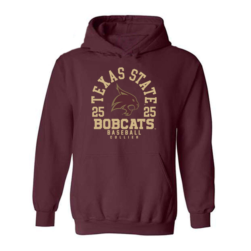 Texas State - NCAA Baseball : Ian Collier - Hooded Sweatshirt Maroon Classic Fashion