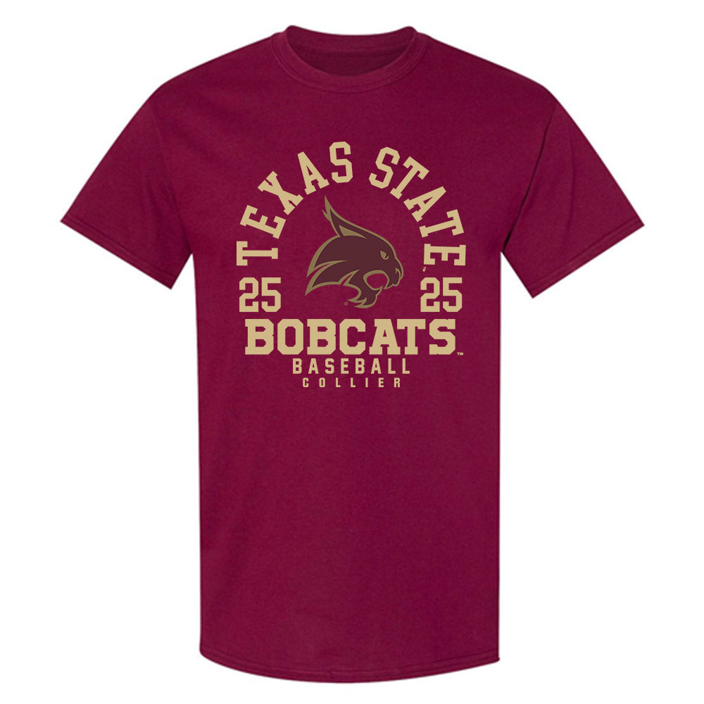 Texas State - NCAA Baseball : Ian Collier - T-Shirt Maroon Classic Fashion