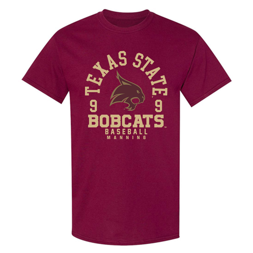 Texas State - NCAA Baseball : Cade Manning - T-Shirt Maroon Classic Fashion