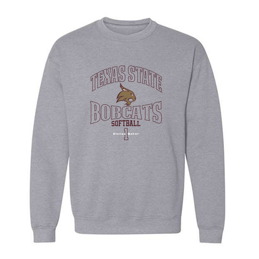 Texas State - NCAA Softball : Emilee Baker - Crewneck Sweatshirt Classic Fashion Shersey