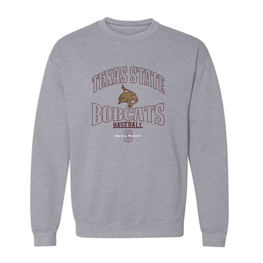 Texas State - NCAA Baseball : Davis Powell - Crewneck Sweatshirt Classic Fashion Shersey
