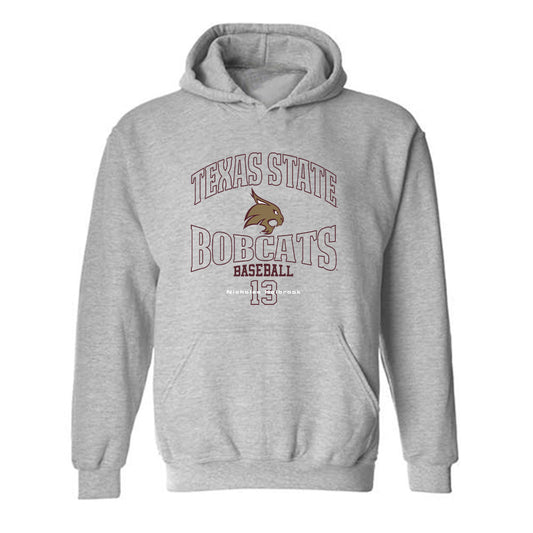 Texas State - NCAA Baseball : Nicholas Holbrook - Hooded Sweatshirt Classic Fashion Shersey
