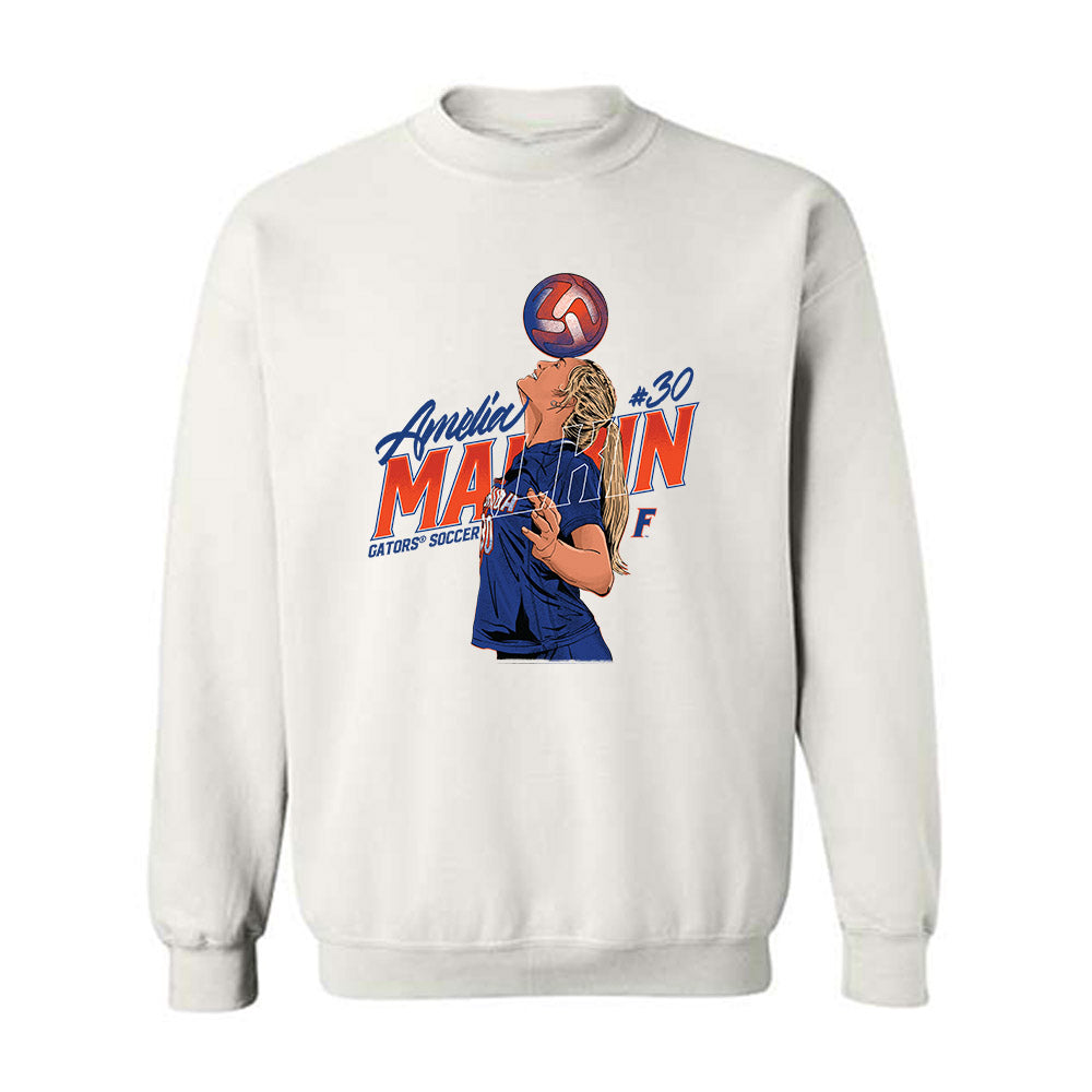 Florida - NCAA Women's Soccer : Amelia Malkin - Crewneck Sweatshirt Individual Caricature