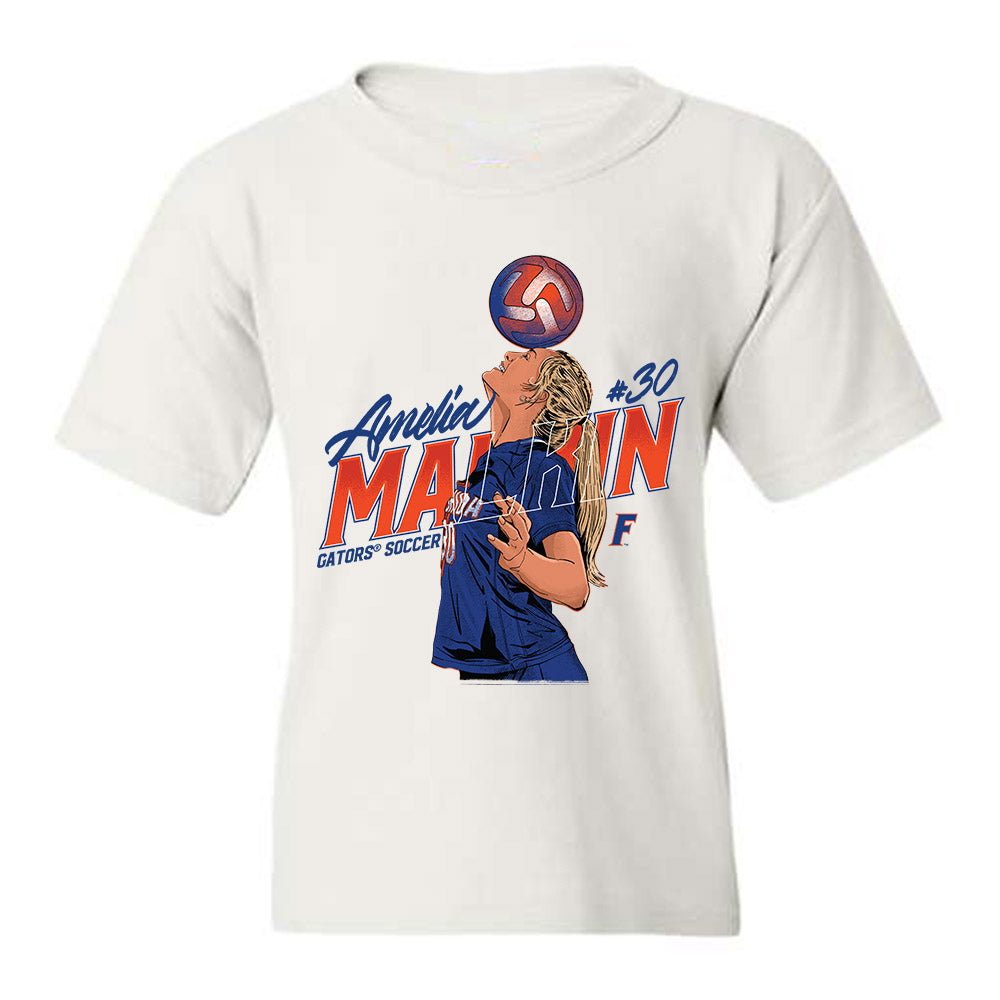 Florida - NCAA Women's Soccer : Amelia Malkin - Youth T-Shirt Individual Caricature