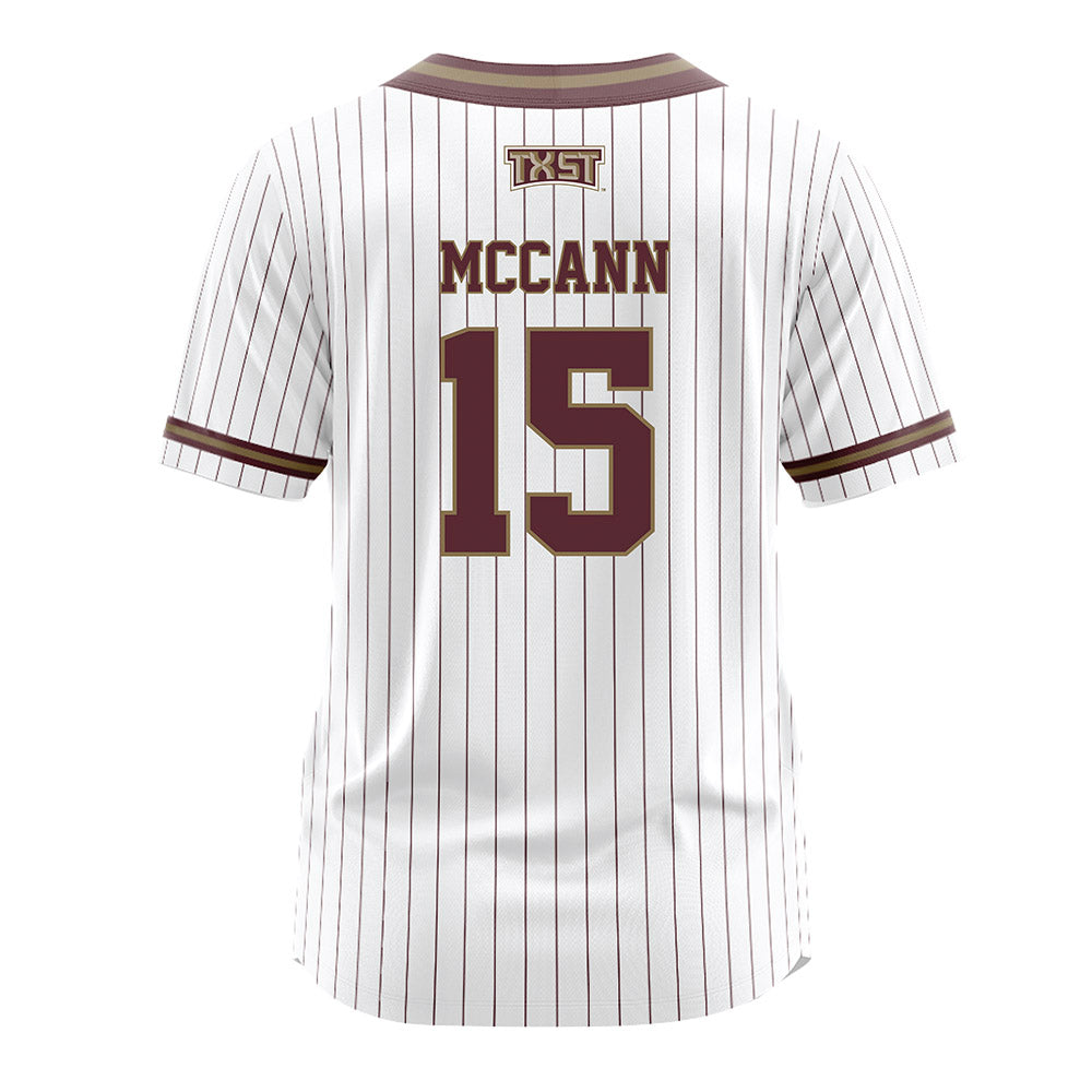 Texas State - NCAA Softball : Tori Mccann - Softball Jersey Softball Jersey