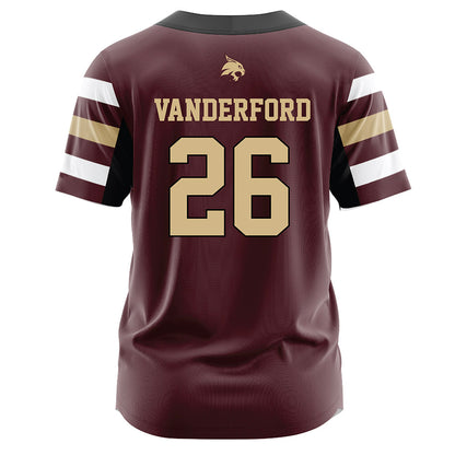 Texas State - NCAA Softball : Sara Vanderford - Baseball Jersey