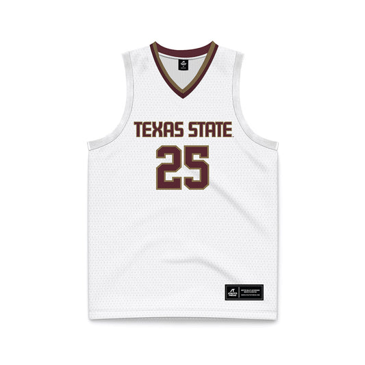 Texas State - NCAA Men's Basketball : Chris Nix - White Jersey Basketball Jersey