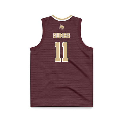 Texas State - NCAA Men's Basketball : Kaden Gumbs - Maroon Basketball Jersey