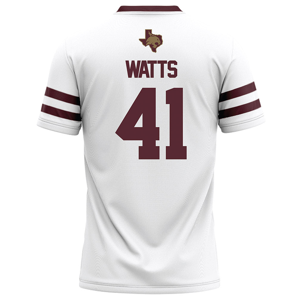 Texas State - NCAA Football : Kaden Watts - White Football Jersey