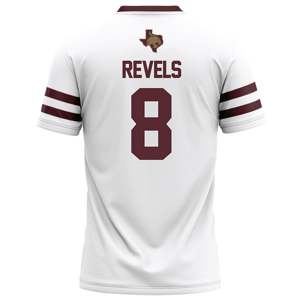 Texas State - NCAA Football : Jordan Revels - White Football Jersey