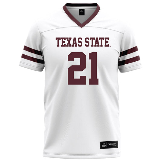 Texas State - NCAA Football : Ismail Mahdi - White Football Jersey