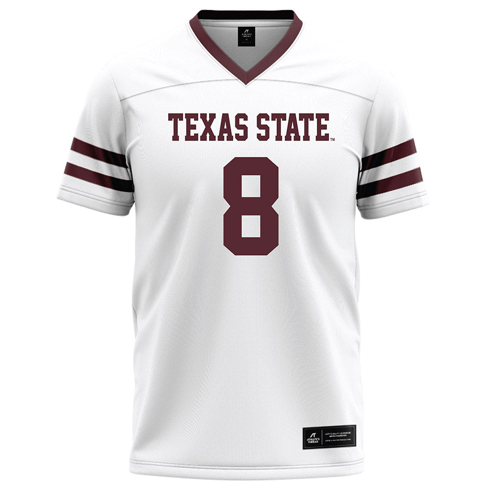 Texas State - NCAA Football : Jordan Revels - White Football Jersey