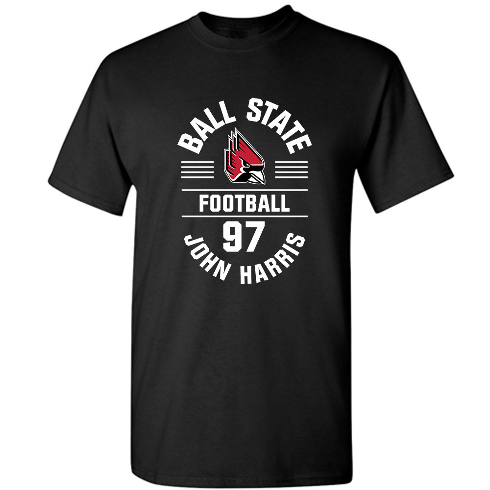 Ball State - NCAA Football : John Harris - Black Classic Fashion Shersey Short Sleeve T-Shirt