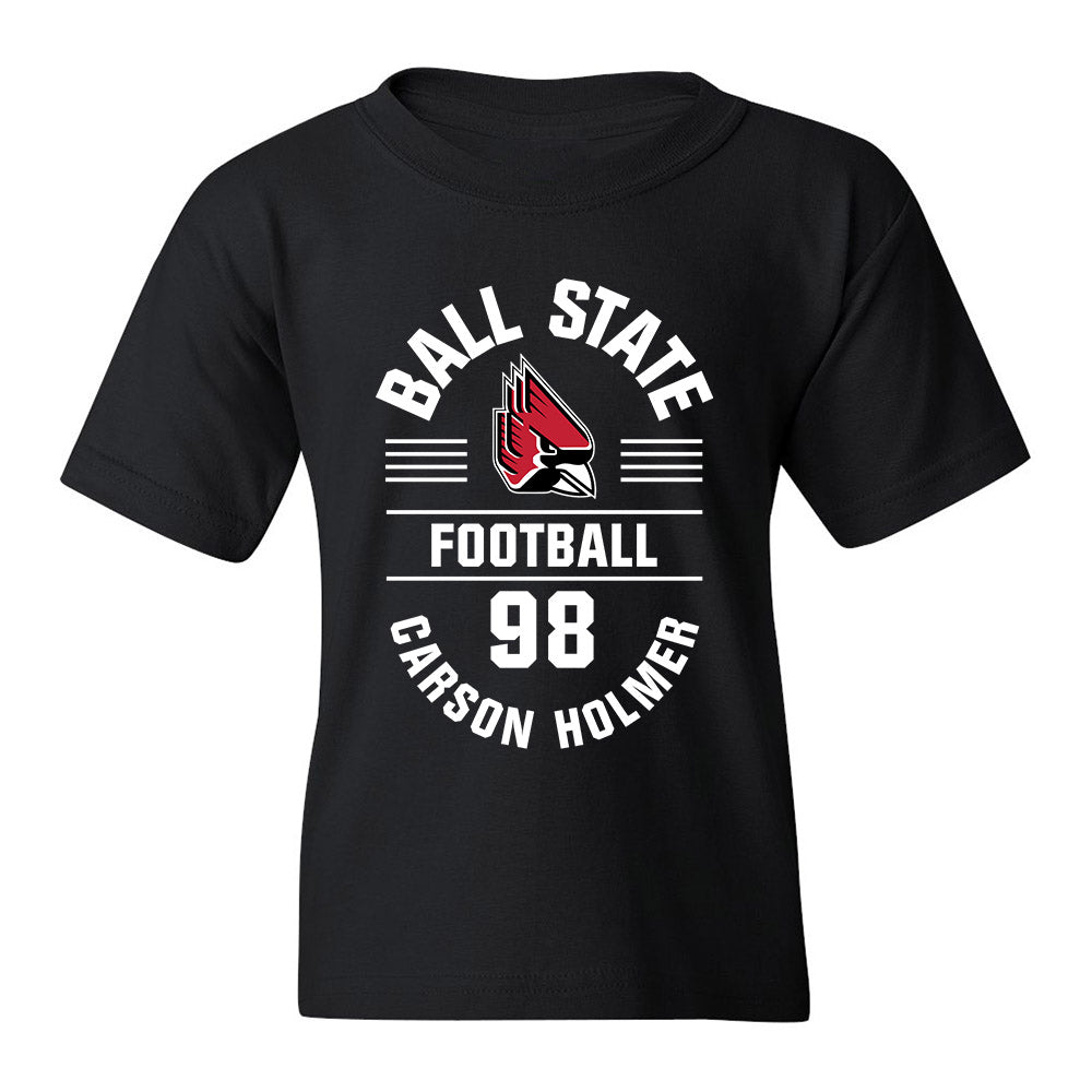 Ball State - NCAA Football : Carson Holmer - Black Classic Fashion Shersey Youth T-Shirt