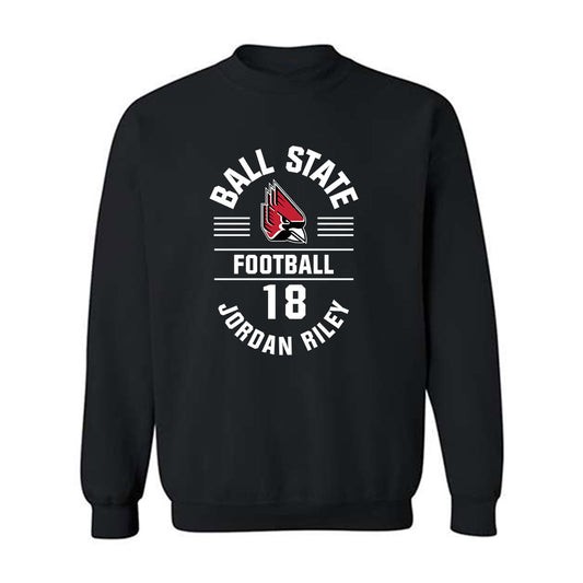 Ball State - NCAA Football : Jordan Riley - Black Classic Fashion Shersey Sweatshirt