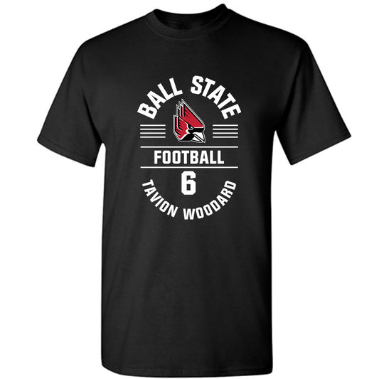 Ball State - NCAA Football : Tavion Woodard - Black Classic Fashion Shersey Short Sleeve T-Shirt