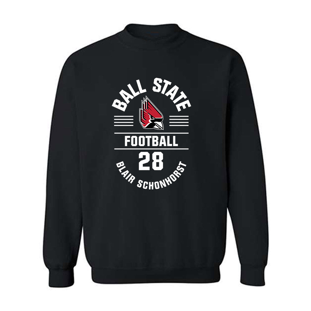Ball State - NCAA Football : Blair Schonhorst - Black Classic Fashion Shersey Sweatshirt