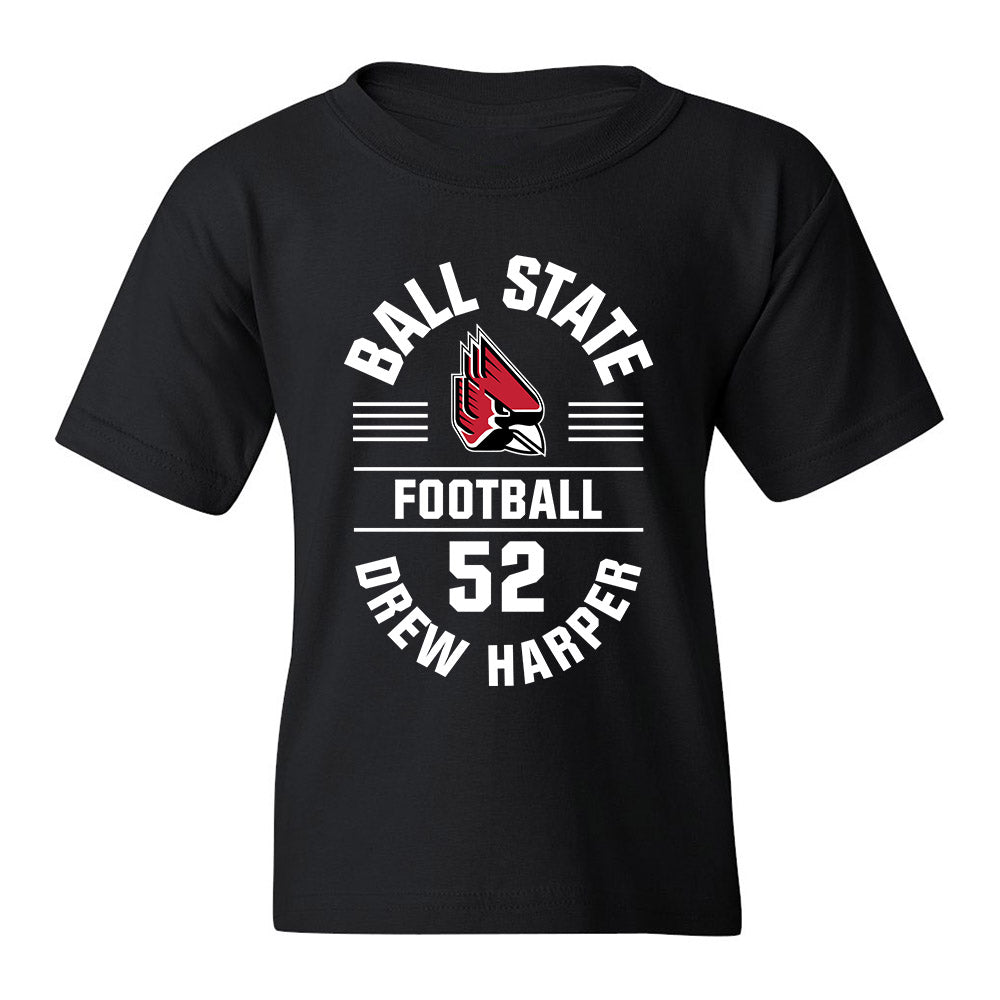 Ball State - NCAA Football : Drew Harper - Black Classic Fashion Shersey Youth T-Shirt