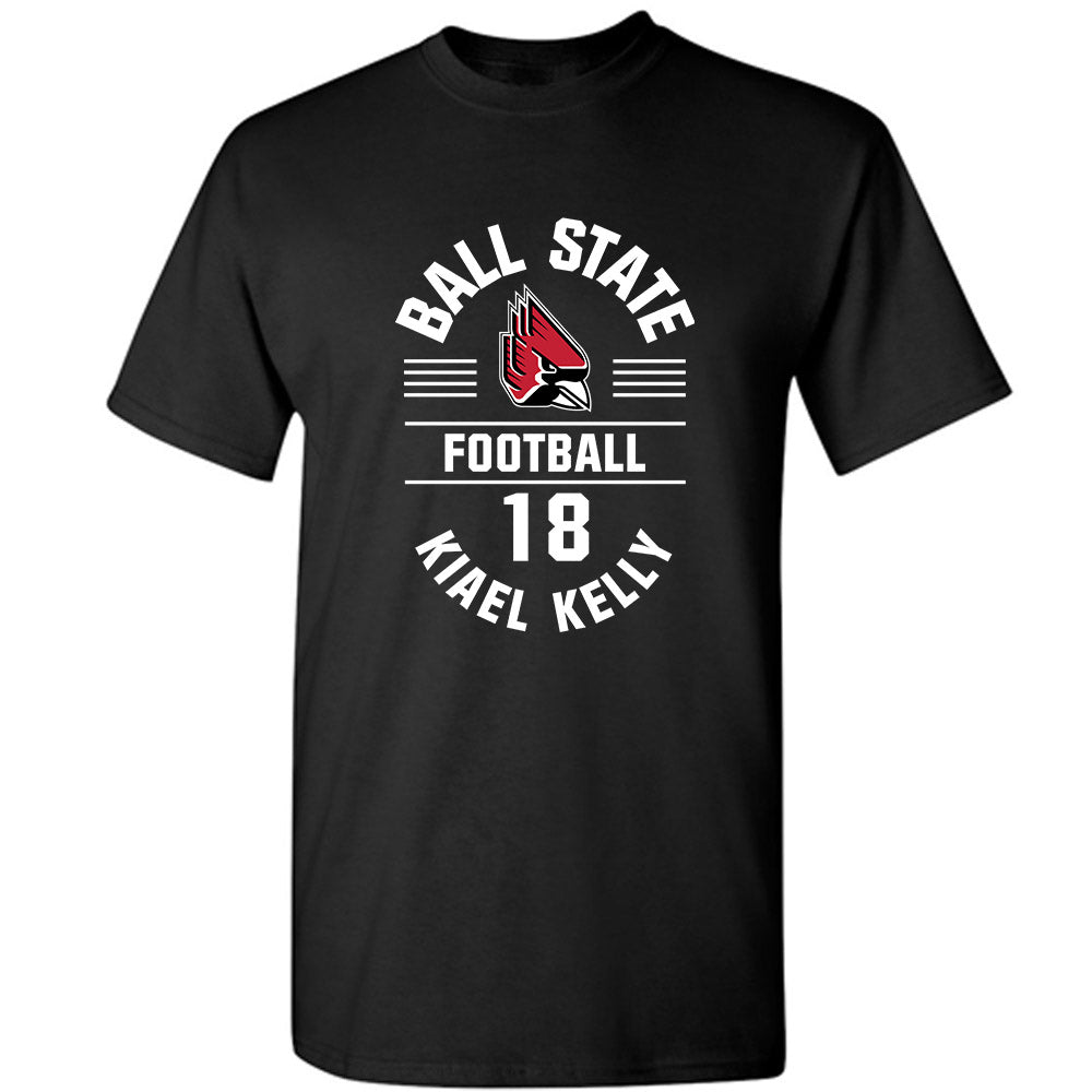 Ball State - NCAA Football : Kiael Kelly - Black Classic Fashion Shersey Short Sleeve T-Shirt