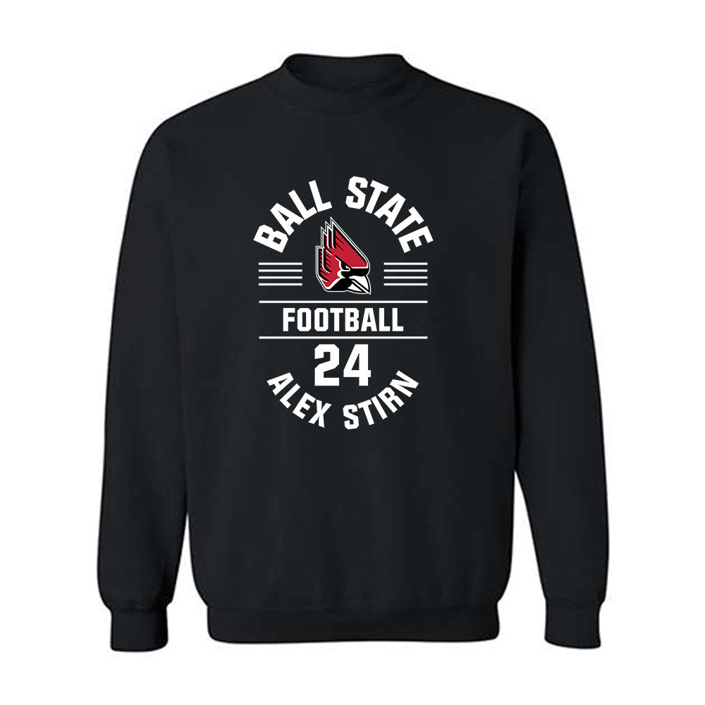 Ball State - NCAA Football : Alex Stirn - Black Classic Fashion Shersey Sweatshirt