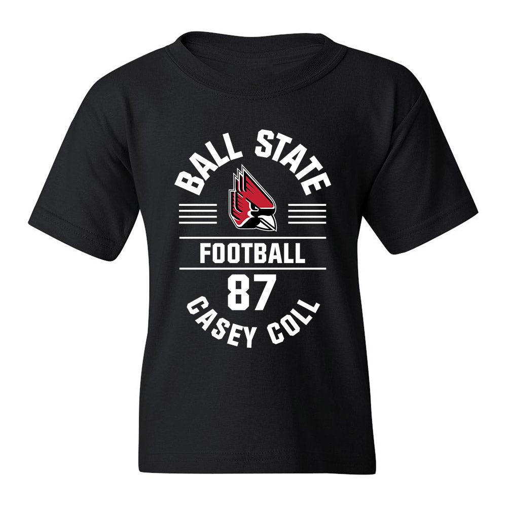 Ball State - NCAA Football : Casey Coll - Black Classic Fashion Shersey Youth T-Shirt