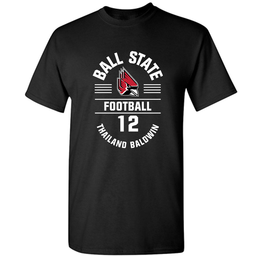 Ball State - NCAA Football : Thailand Baldwin - Black Classic Fashion Shersey Short Sleeve T-Shirt