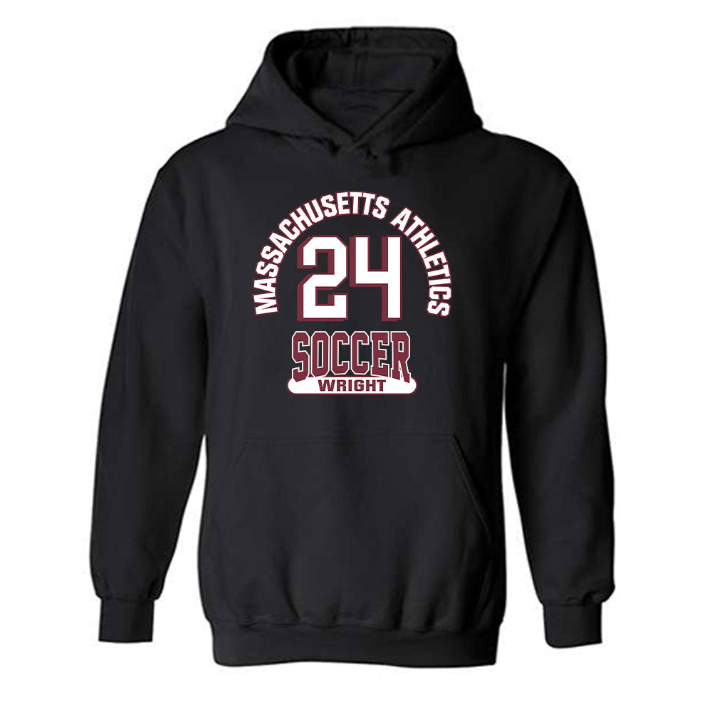 UMass - NCAA Men's Soccer : Braeden Wright - Black Classic Fashion Shersey Hooded Sweatshirt