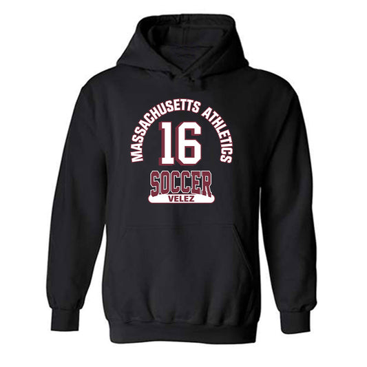 UMass - NCAA Men's Soccer : Shane Velez - Black Classic Fashion Shersey Hooded Sweatshirt