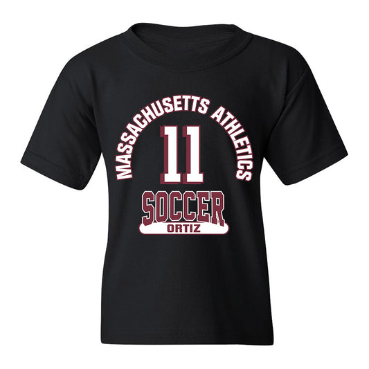 UMass - NCAA Men's Soccer : Andrew Ortiz - Black Classic Fashion Shersey Youth T-Shirt