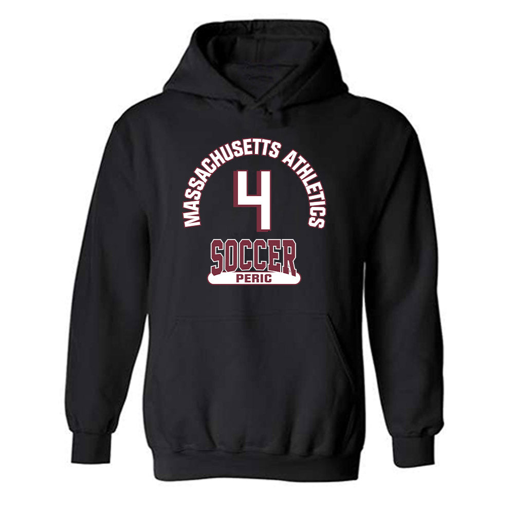 UMass - NCAA Women's Soccer : Hannah Peric - Black Classic Fashion Shersey Hooded Sweatshirt