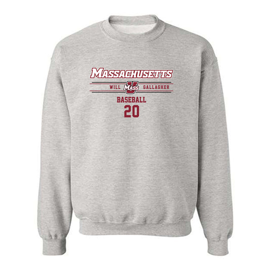 UMass - NCAA Baseball : Will Gallagher - Crewneck Sweatshirt Classic Fashion Shersey