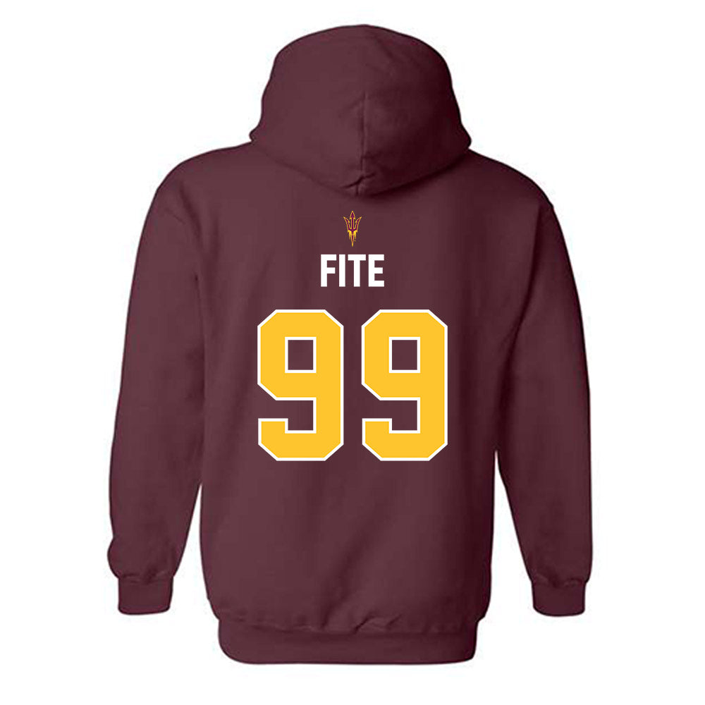 Arizona State - NCAA Football : CJ Fite - Maroon Replica Shersey Hooded Sweatshirt