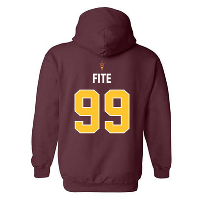Arizona State - NCAA Football : CJ Fite - Maroon Replica Shersey Hooded Sweatshirt