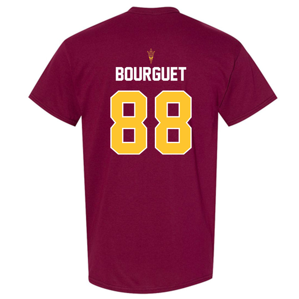 Arizona State - NCAA Football : Coben Bourguet - Maroon Replica Shersey Short Sleeve T-Shirt