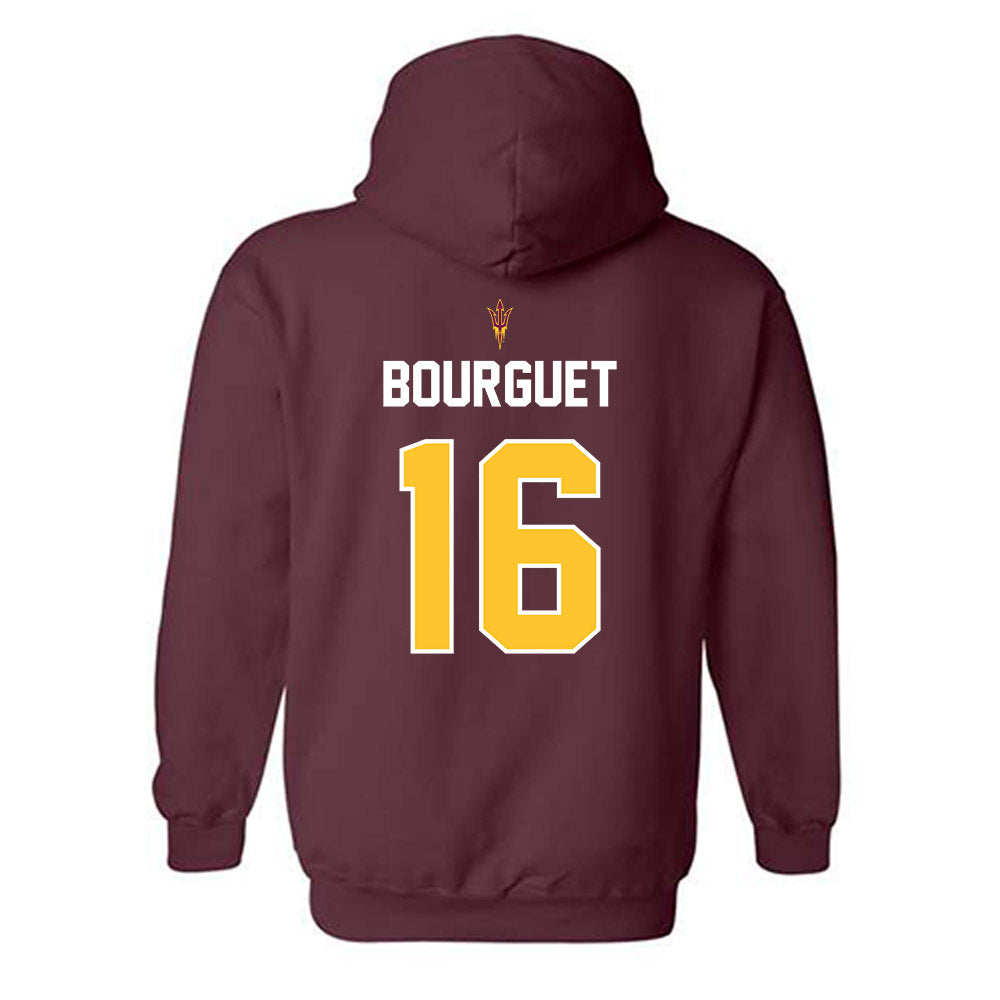 Arizona State - NCAA Football : Trenton Bourguet - Maroon Replica Shersey Hooded Sweatshirt