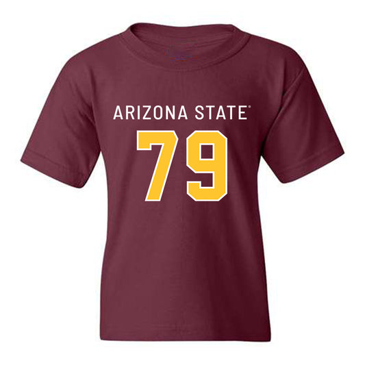 Arizona State - NCAA Football : Leif Fautanu - Maroon Replica Shersey Youth T-Shirt